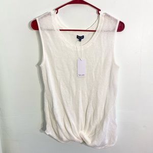 •Splendid• Knot Front White Tank